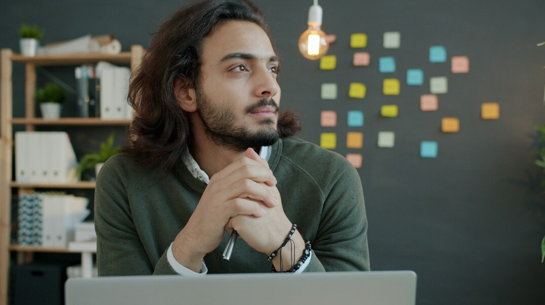 detective thinking in office