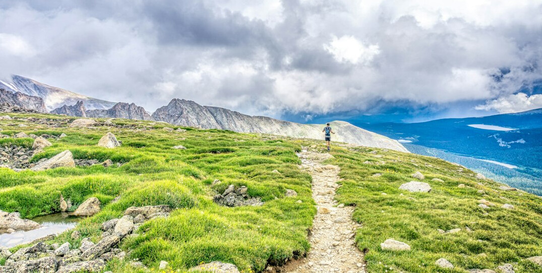 hiking trail in mountains